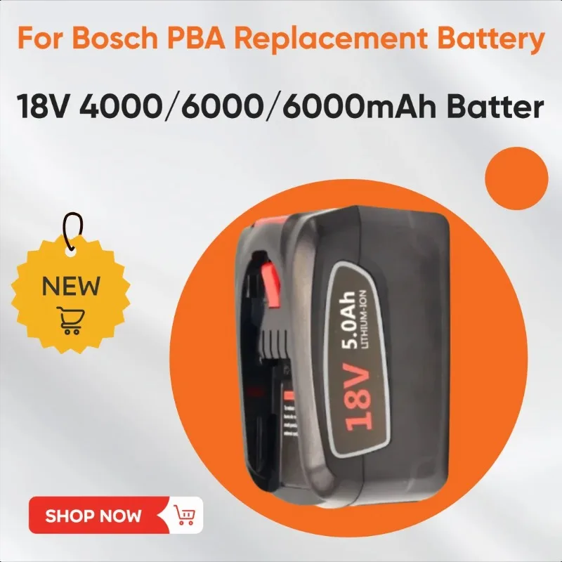 18V 3000/4000/5000mAh Battery for Bosch PBA Replacement Battery for Bosch Home Garden PBA PSB PSR 18V Tools AL1880CV AL18815CV