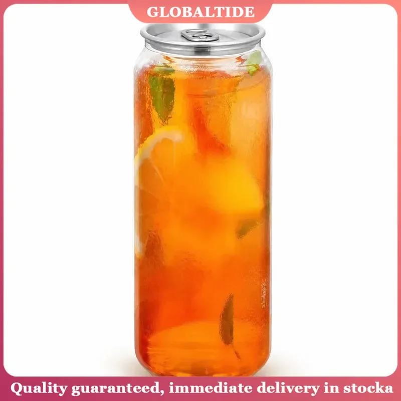 500ml Transparent PET Plastic Juice Storage Bottles Empty Drink Containers Easy Grip Snap On Lids Leakproof Reusable