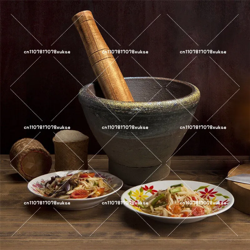 Thai Songdan Pound Local Sand Pair Nest Chicken Feet Spring Spot Garlic Tamper Pound Cold Papaya Salad