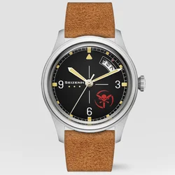 Seizenn Watch Military Vintage Manual Mechanical Watch Mens Skin Diver Watch Calendar Luminous Retro Watch Date Window Watches