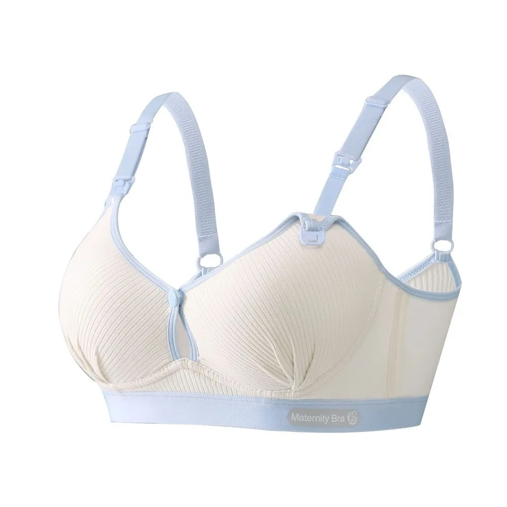Durable Double Buckle Nursing Bra Anti-sagging Breathable Maternity Bra Soft Convenient Pregnancy Bralette for Breastfeeding
