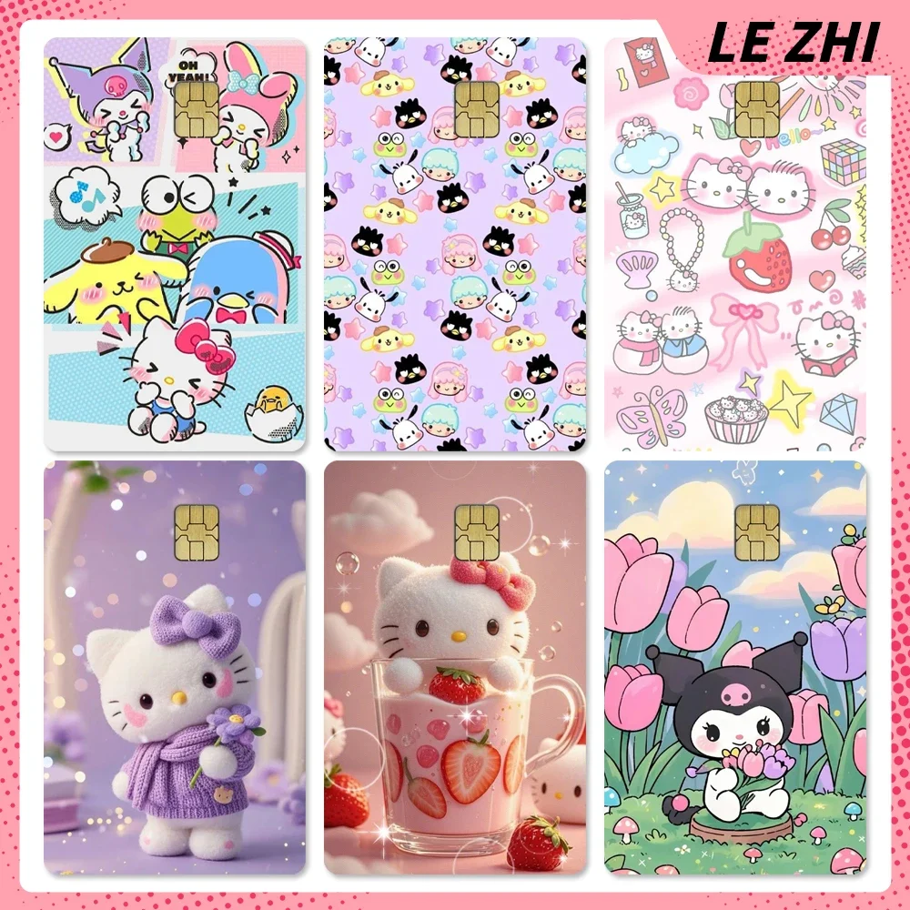 

Cute Sanrio Hello Kitty Pvc Waterproof Sticker Film Skin Cover for Credit Card Debit Bank Card Environmental Protection Material
