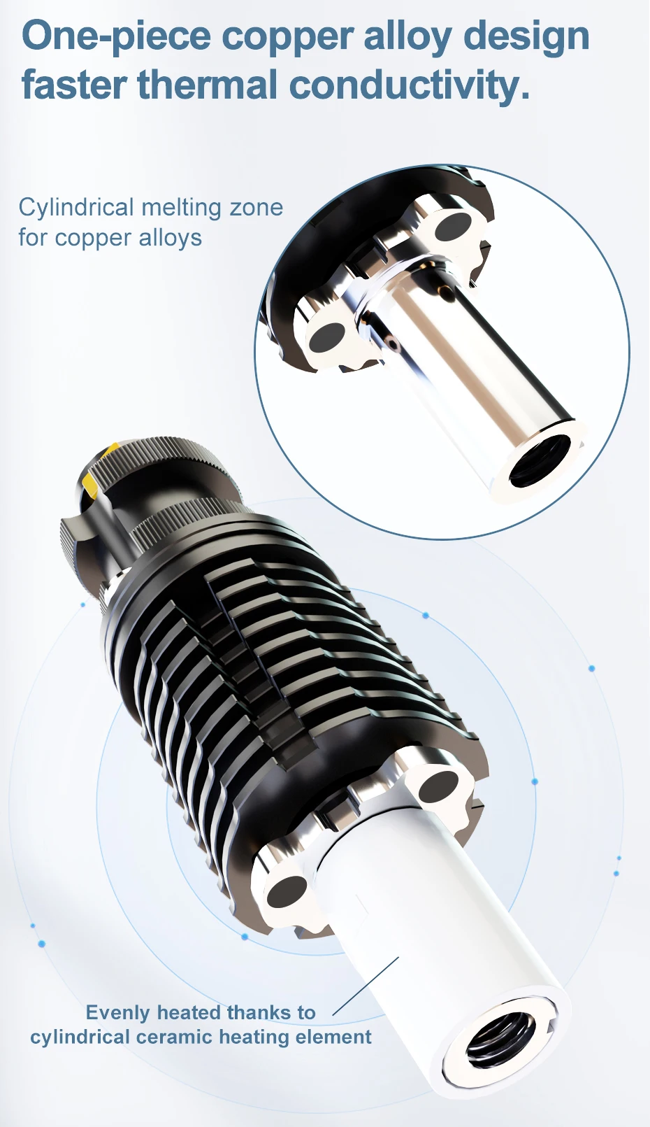 Trianglelab ® Rapido Hotend K500 Druckleistung bis zu 75mm³/s 115W Hochtemperatur 350°C für DDB Extruder Ender3 V2 CR10 V3 – Detail 4