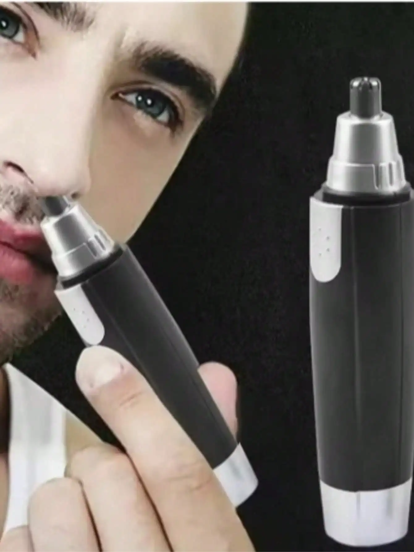 1 Buah Pemangkas Rambut Hidung Elektrik, Pemangkas Rambut Hidung dan Telinga Profesional Tanpa Rasa Sakit untuk Wanita Pria Kepala Baja Tahan Karat Tahan Air Du