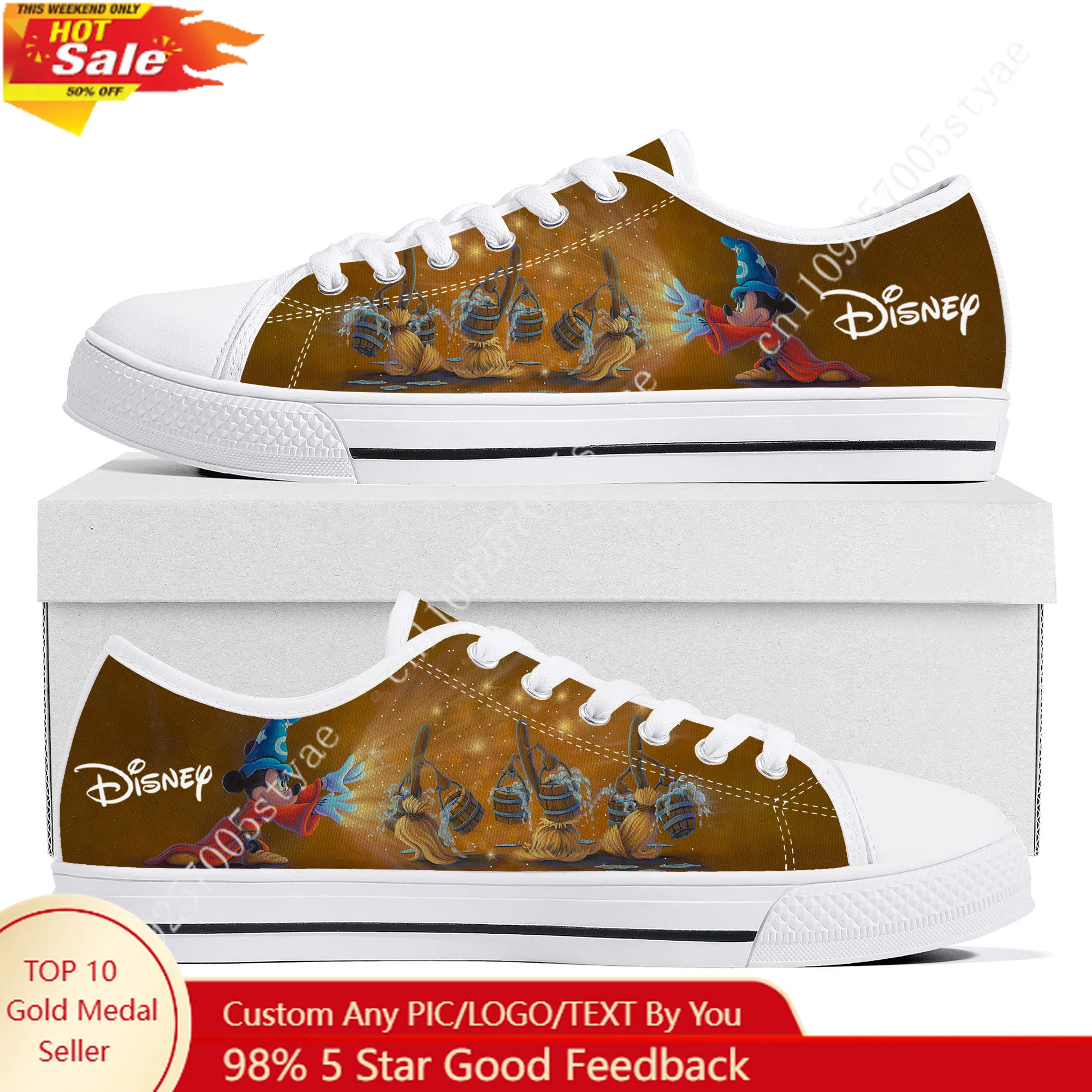 

Легкие кеды Disney World Magic Mickey с низким верхом, повседневная обувь из канваса для мужчин и женщин