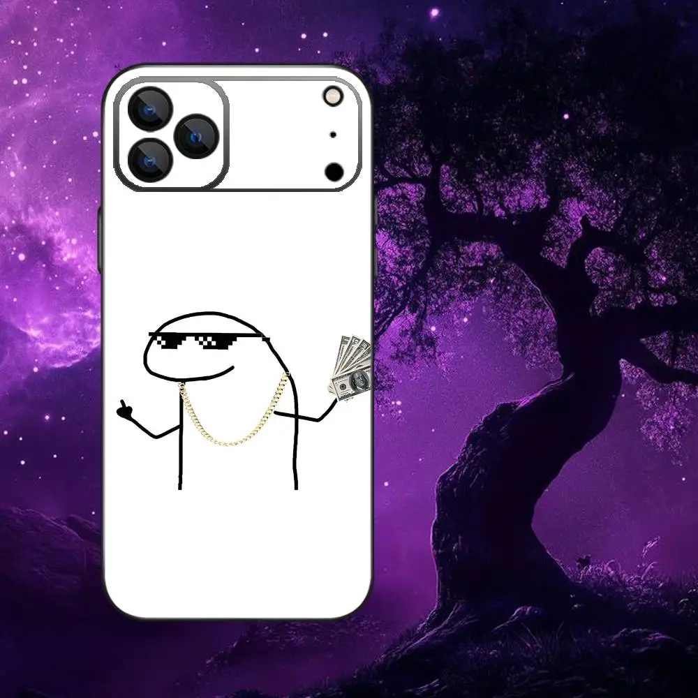 Capa de telefone flork celular para iphone 17,16,15,14,13,12, pro, max, plus, e, se4, air, mini caixa macia preta