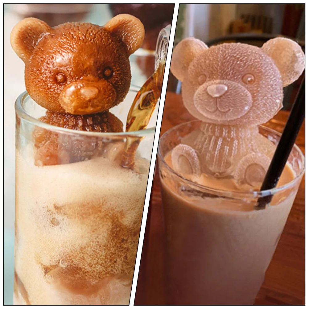 

5Pcs Bear Silicone Ice Cube Tray Leak Proof Handmade Mold for Whiskey Cocktail Cold Drinks Decoration Ice Cube Tray