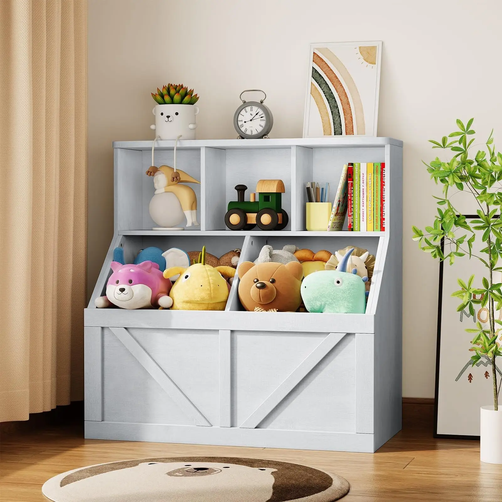 

Toy Storage Organizer for Kids Toy Storage Cabinet with Toy Shelf for Playroom