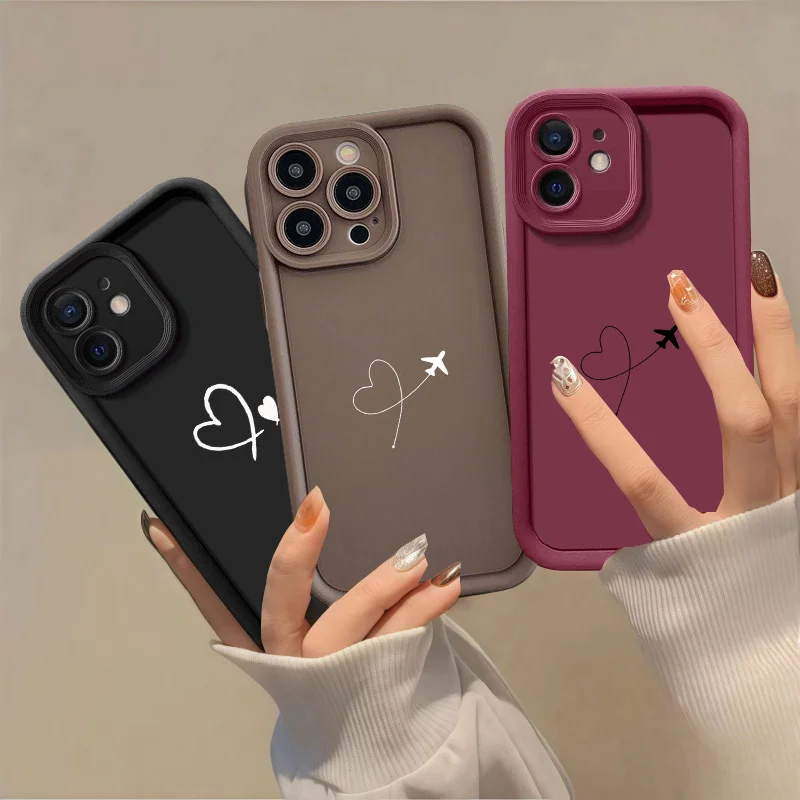 Airplane Route Love Heart Case For OPPO Realme C53 C55 C65 C63 C67 C71 15T 14 Plus Reno 13 14 11 12F 11F 13F A79 A60 A6 A5 Pro