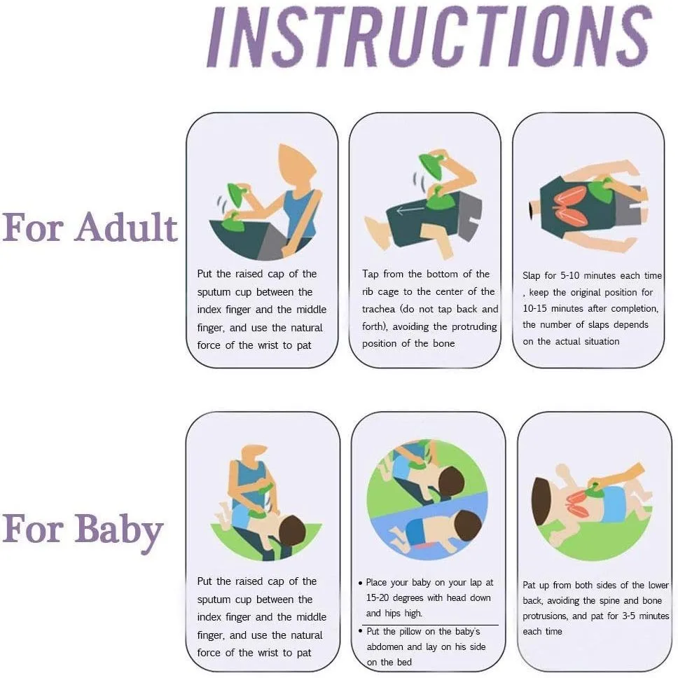 Silicone Palm Chest Percussion Cup Chest Physical Aid Therapy Cup Mucus Flutter Removal