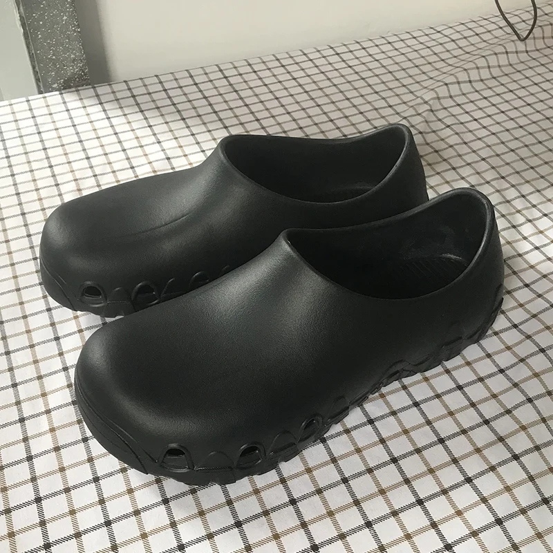 Chef  Cafeteria Anti Slip Waterproof Anti Impact Aluminum Toe Shoes Hotel Work Shoes Kitchen Safety Shoes