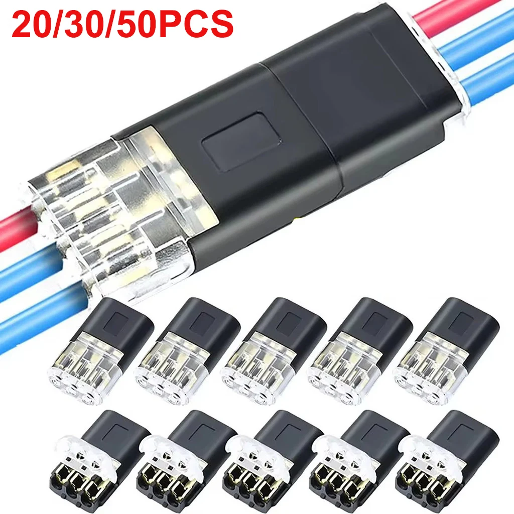 20/30/50 PEÇAS Conector de Fio Automotivo D1/D2/D3, Terminal Elétrico de Conexão Rápida Sem Desencapar, Cabo de Linha Dupla