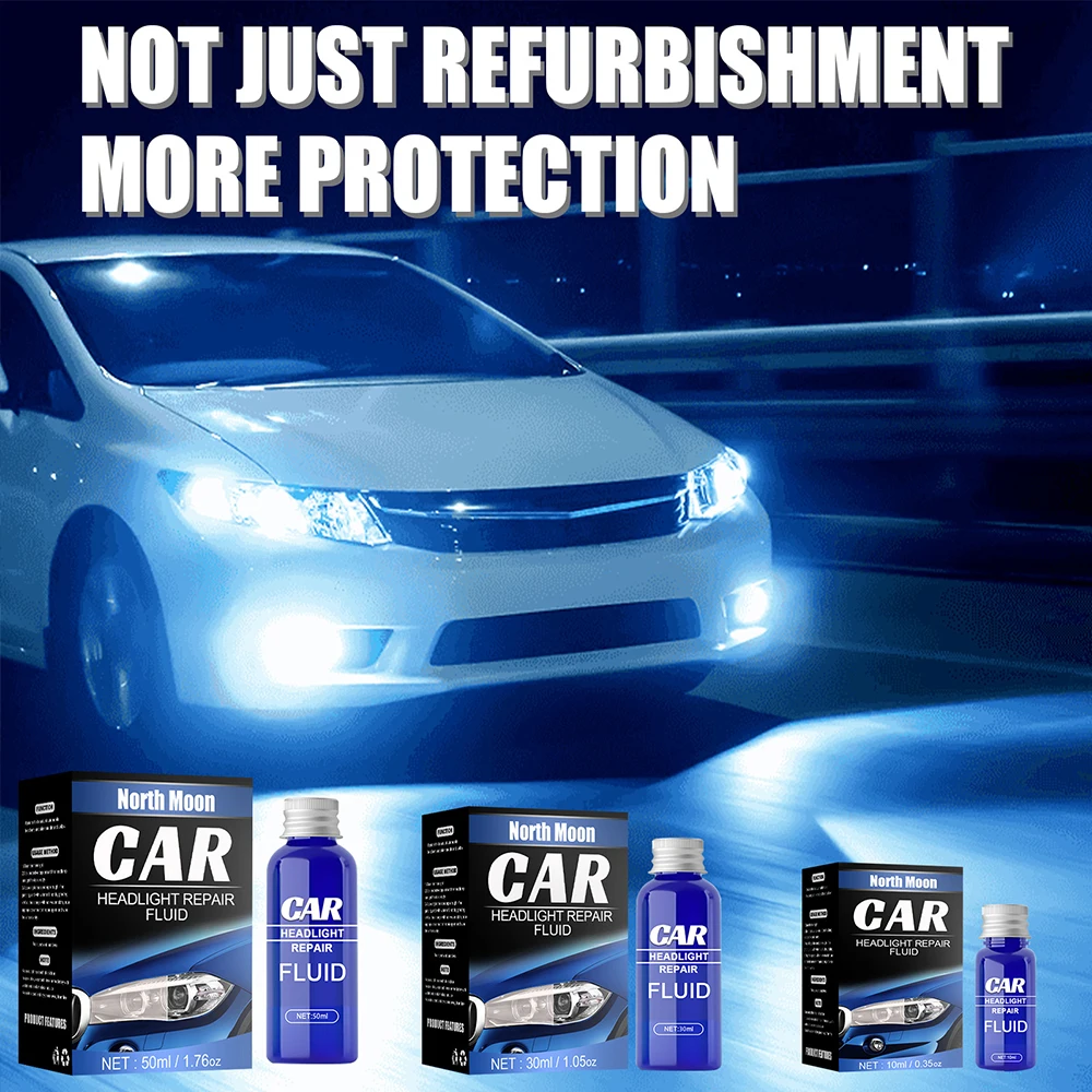 Car Headlight Restoration Polishing Kits Headlamp Scratch Remover Repair Cleaning Paste Remove Oxidation Headlight Polish Liquid