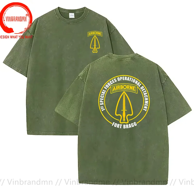New Delta Force 1st Special Forces Operational Detachment SFOD-D T-Shirt Summer Classic Streetwear Vintage Washed Cottton Tshirt