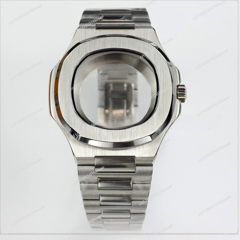 For Watch Case + Strap Stainless Steel Butterfly Clasp for NH35 NH36 NH38 Movement