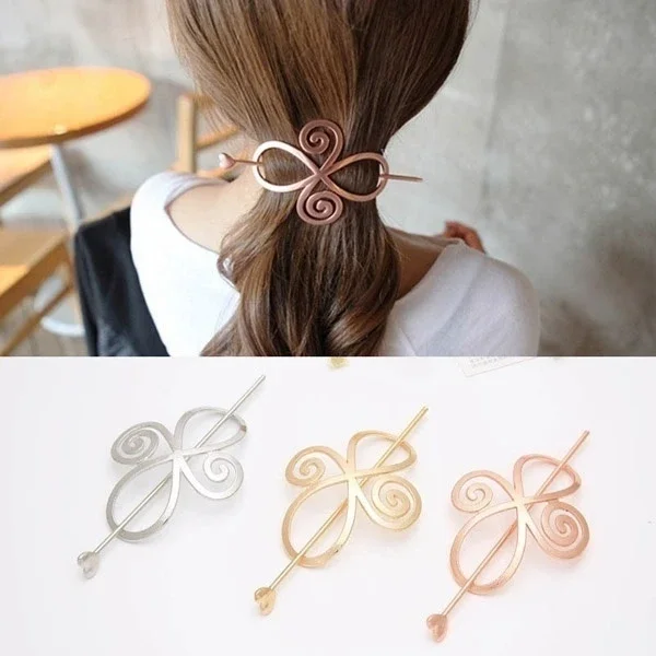 Delysia King Women Trendy Geometric Hairpin Barrette Alloy Slide Clip Simplicity Shawl Pin