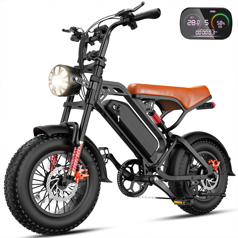 

Внедорожный электровелосипед 750W, 48V, запас хода 32 мили, скорость 28 миль/ч, двойные дисковые тормоза, съемная батарея, для взрослых, для Бразилии и Мексики