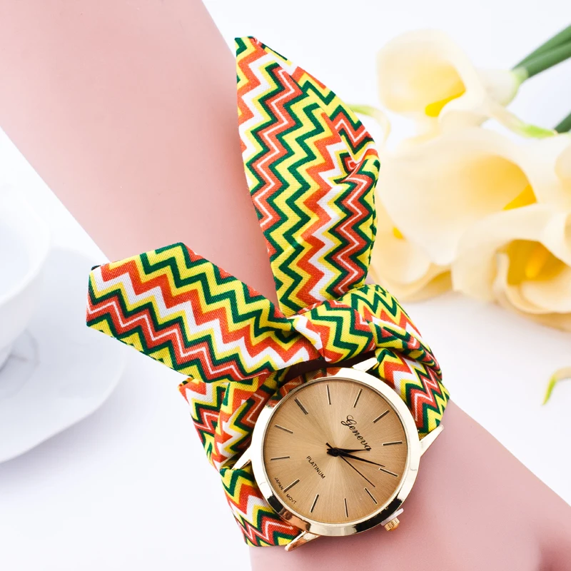 fashion wrap lace band women quartz casual wrist watch