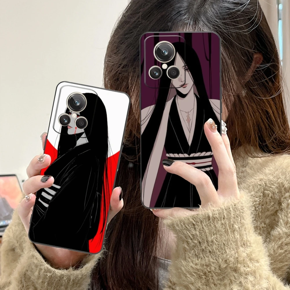 Bleach Unohana Mobile Cell Phone Case for Realme GT 2 9i 8i 7i Pro X50 X2 C35 C21 C20 C11 C3 Black Soft Phone Cover Shell