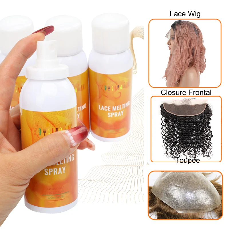 Lace Melting Spray para Encerramento Perucas, Secure Holding Spray, Adesivo de cabelo Glue-Less, Lace Bond Adesão Spray