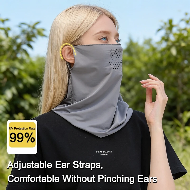 

Balaclava Summer UV Protection Mask Outdoor Breathable Ice Silk Cycling Face Masks for Man Woman Cycling Mask Neck Cover마스크