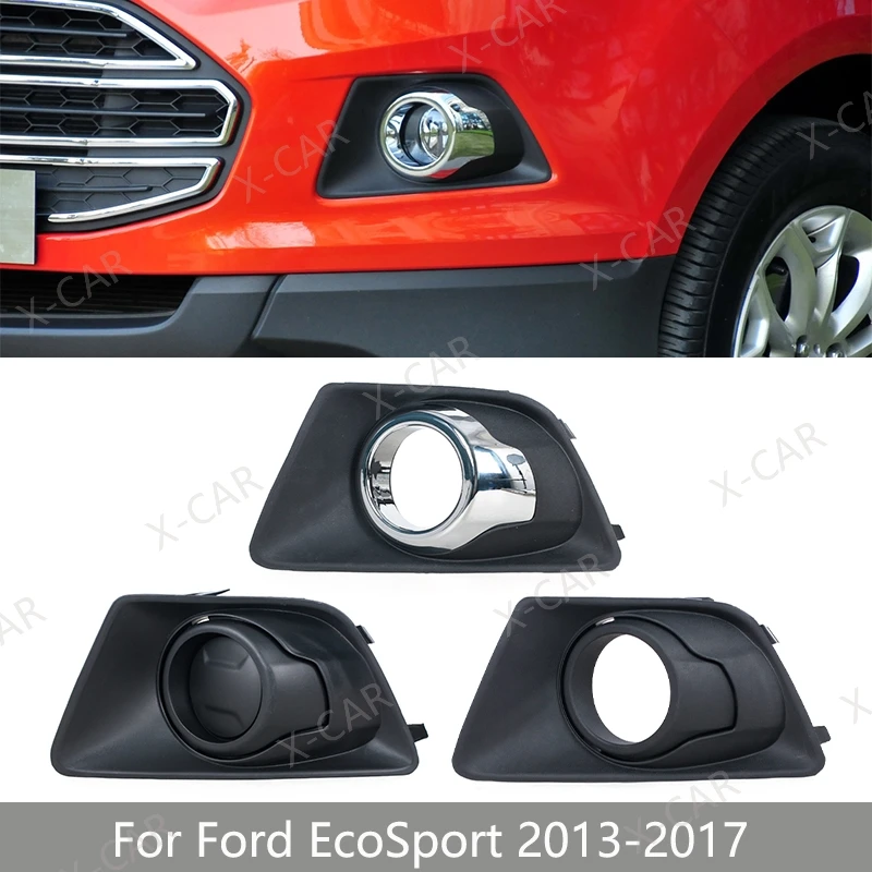 For Ford EcoSport 2013 2014 2015 2016 2017 Front Bumper Fog Lamp Foglight Trim Cover Frame Grille Shell Cap Hood Lid Bezel