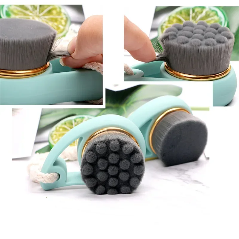 Spazzola di bellezza a forma di virgola, setole morbide, pulizia profonda dei pori, mini lavatrice portatile per detergente viso