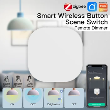 Tuya ZigBee สวิตช์กุญแจอัจฉริยะรีโมทคอนโทรลไร้สายตัวควบคุมคีย์การเชื่อมโยงหลายฉากสวิตช์อัจฉริยะแบตเตอรี่ขับเคลื่อนอัตโนมัติ