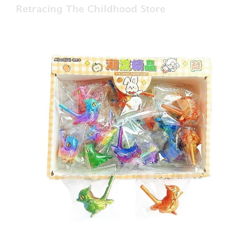 2 pçs 3d impresso pássaro apito musical injeção de água instrumento decorativo apito ornamentos para casa desktop (cor aleatória)