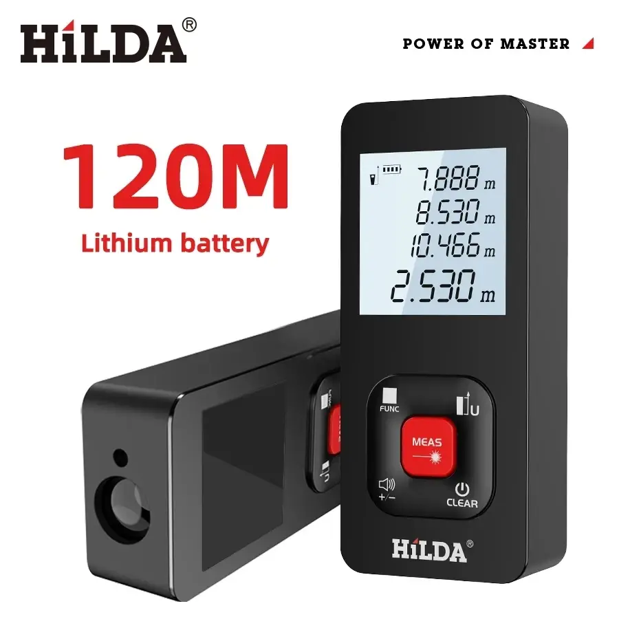 HILDA 레이저 거리 측정기 거리 측정기 거리 측정기 레이저 테이프 거리 측정기 건물 лазерный дальномер 120M /100M/50M
