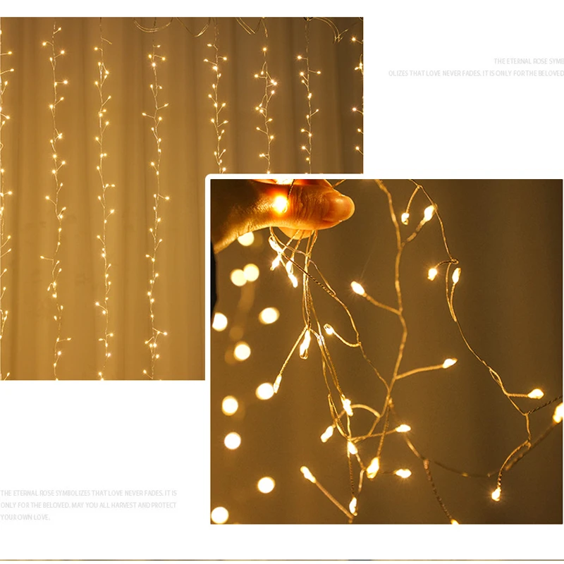 Curtain LED String Light Garland USB Remote Flash Lights For Christmas New Year Party LED Window Lighting Decoration