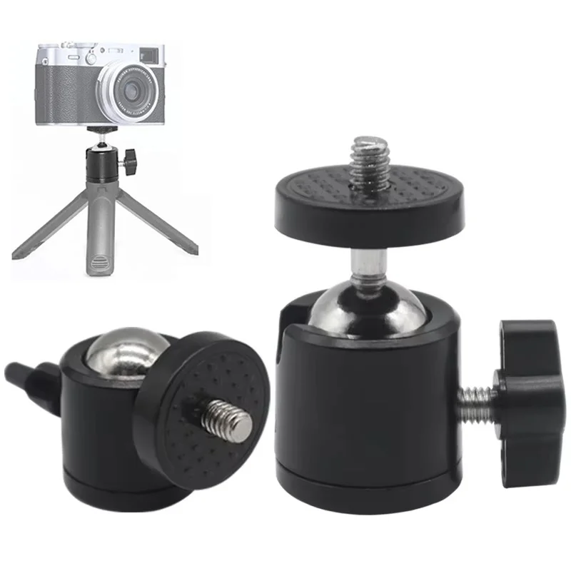 Universal Mini 1/4 Swivel Mini Ball Head Screw Tripod Mount Adapter For Go Pro Camera Camcorder Light Bracket Camera Accessories