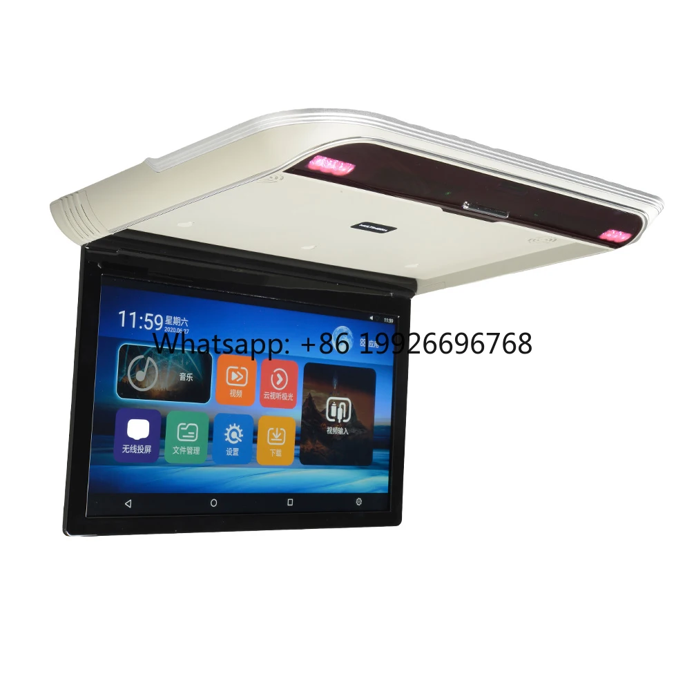 

Wholesale Price 19.5 Inch Ceiling Mount Player Automotive Multimedia Flid Down Smart TV Roof Monitor for Cars 1920*1080P Video