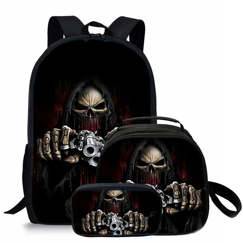 

Assassin Ghost Three Piece Set Backpacks for Boy and Girls Best Gifts 3D Cartoon School Backpack for Children
