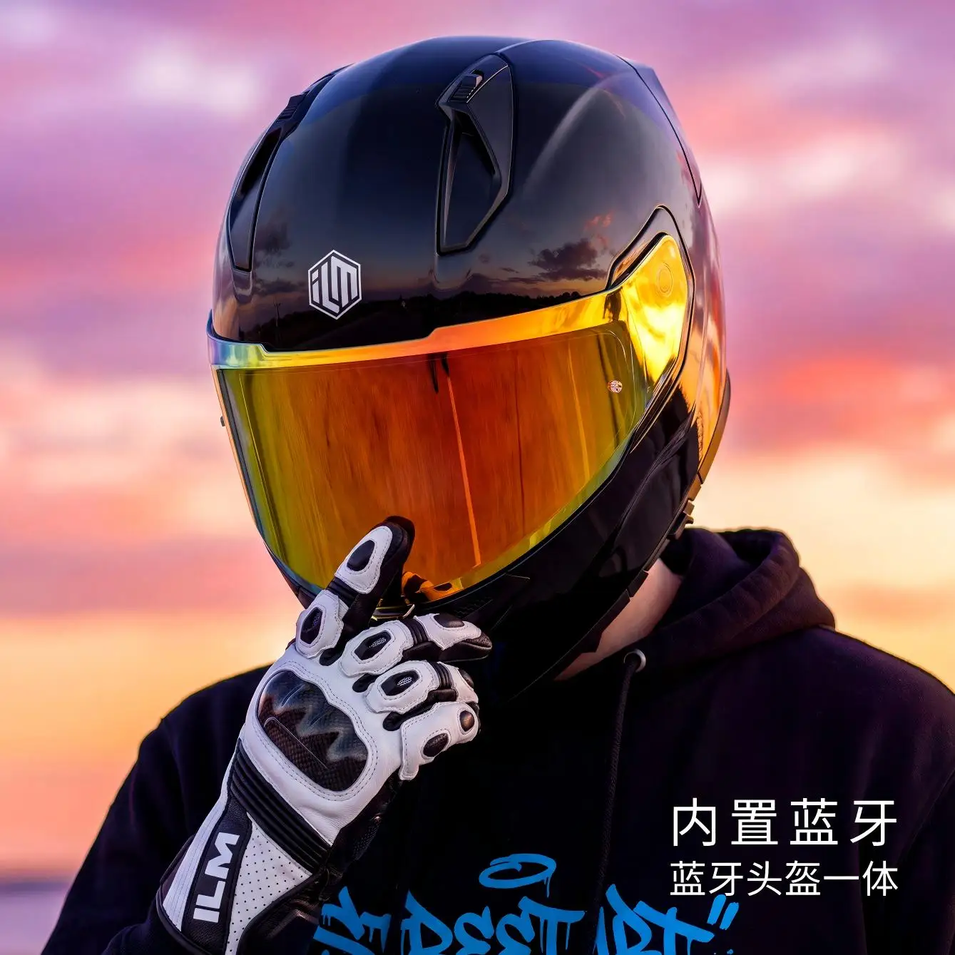 USA ILM MF505 Motorcycle Helmet with Built-in Bluetooth Full FACE Racing Off-road Helmet Casco Para Moto DOT Certification