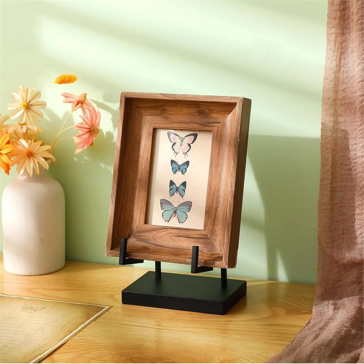 Metal Display Easel Stand 8 X 5 X 3 Inch Black Tabletop Easel Stand Tabletop Display Holder for Books Plate Photo Frame