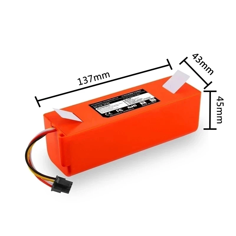 New 14.4V 5200mAh Li-ion Battery Replacement for XIAOMI ROBOROCK Vacuum Cleaner S50 S55 S60 S65 S5MAX S6 S7 Q5 Q7 MAX S7 MAXV