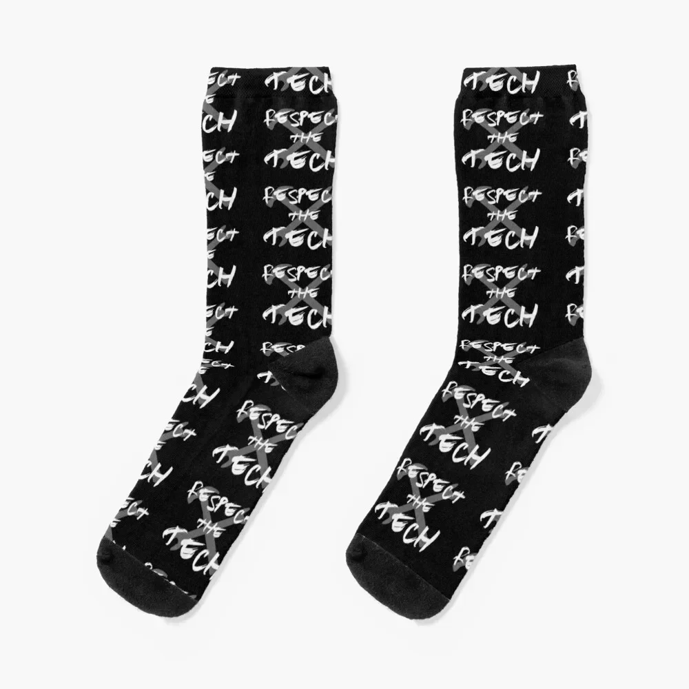 

Respect the Tech Socks funny gifts Hiking boots custom sports ankle Socks Women Men's