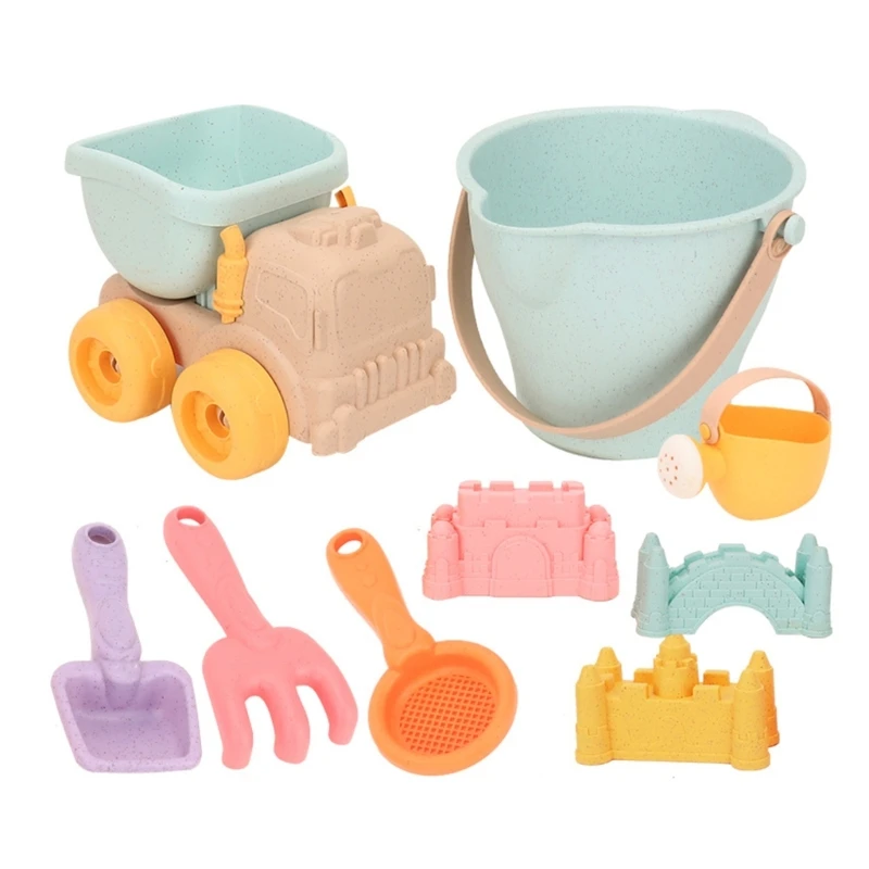 Beach Toy Outdoor Sand Play Castle Toy with Mold Shovel Truck Sandcastles Toy Bathtub Water Play Toy Kids Educational Toy