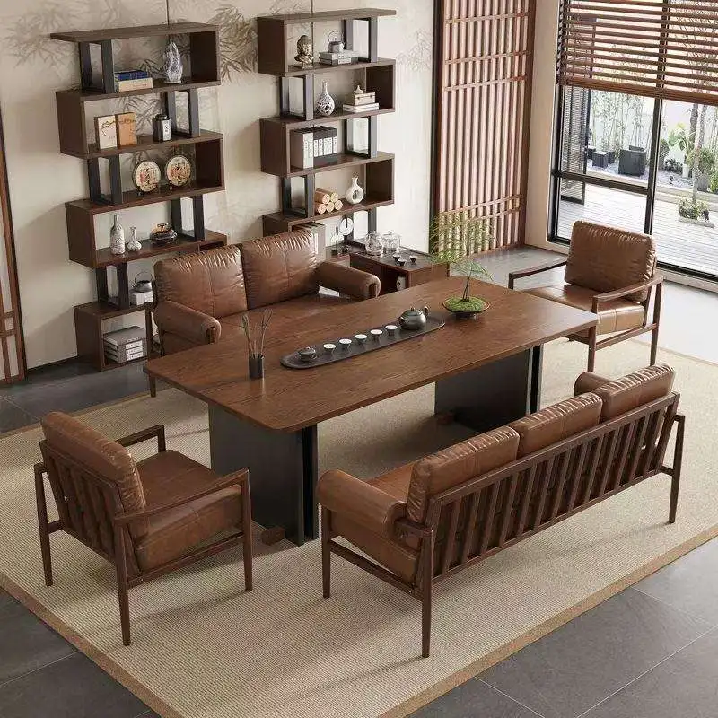 *Luxury Modern Solid Wood coffee Set With Compact Storage, Practical Furniture For Daily Dining In Hotels And Small Apartments