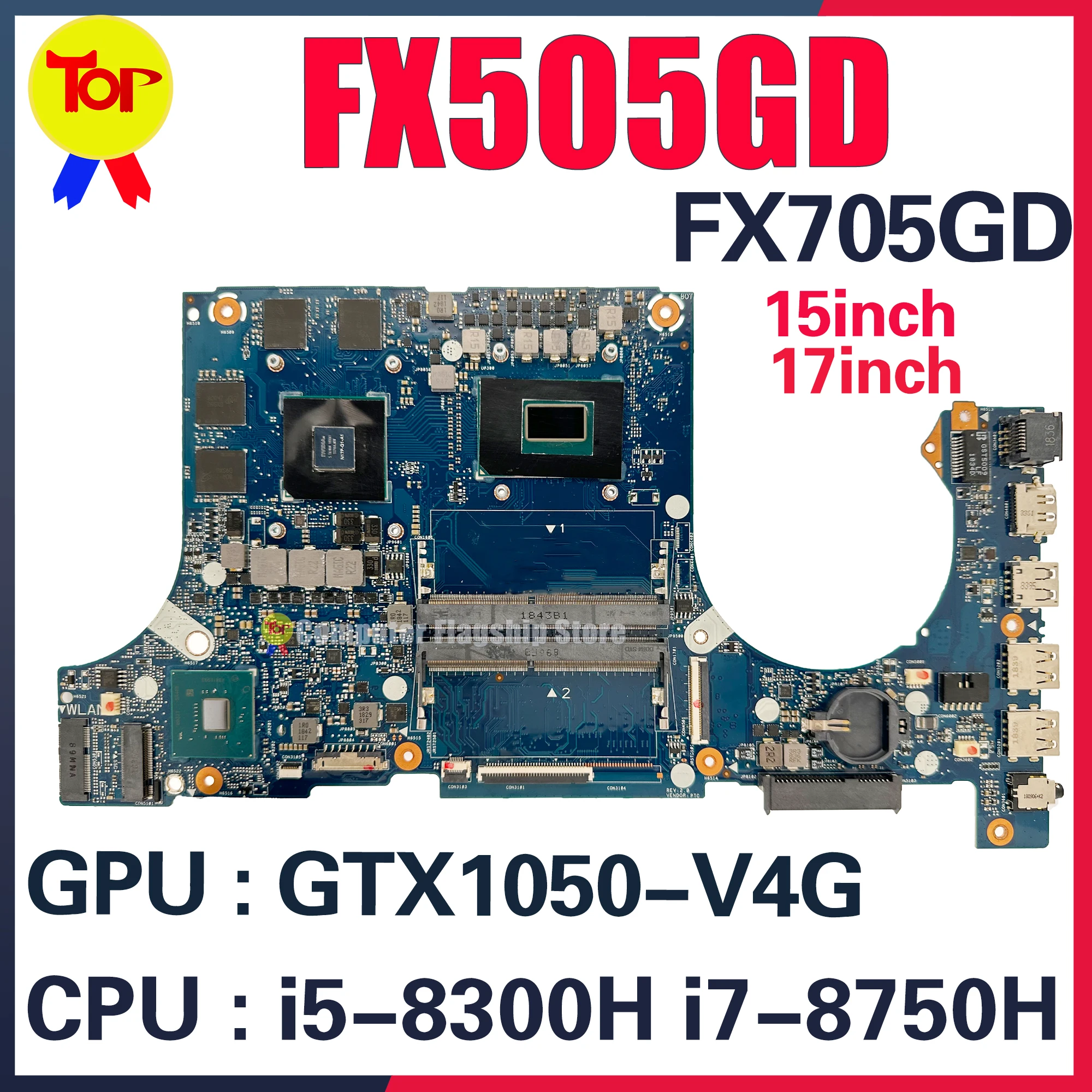 

FX505GD Mainboard For ASUS FX505G FX505GE FX705GD FX705GE MW505G PX505G FX86F Laptop Motherboard i5 i7 8th Gen GTX1050Ti/GTX1050