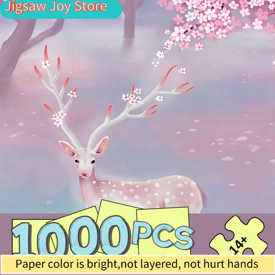 

Пазл для взрослых, разноцветный, бумажный, 75×50 см (29,53×19,69 дюйма), с изображением персикового оленя, на тему Дня святого Валентина, Пасхи