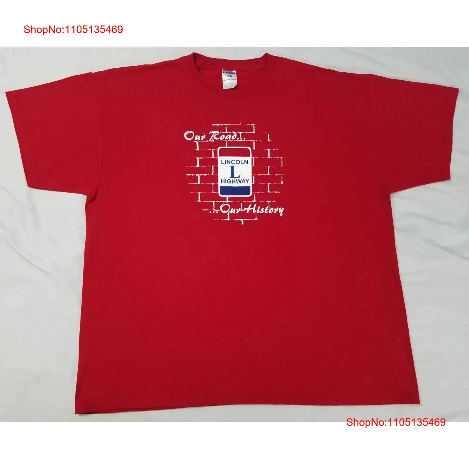 Vintage Lincoln Highway Our Road History shirt size 2XL car automobile vintage Washed fashion graphic Unisex Versatile Slightly