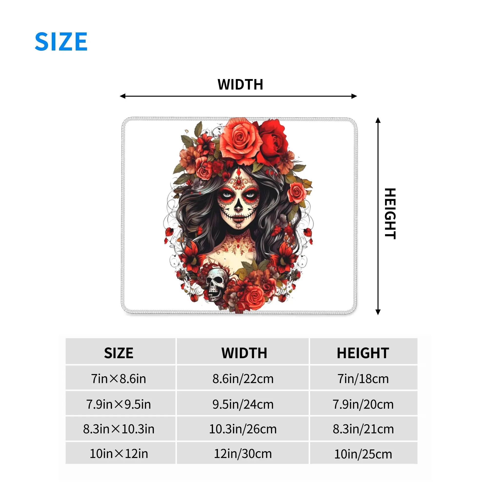 Mexican Catrina Girl Day Of The Dead Sugar Skull Mouse Pad Computer Keyboard Mouse Mat Gamer Laptop Desk Mat Office Table Mats