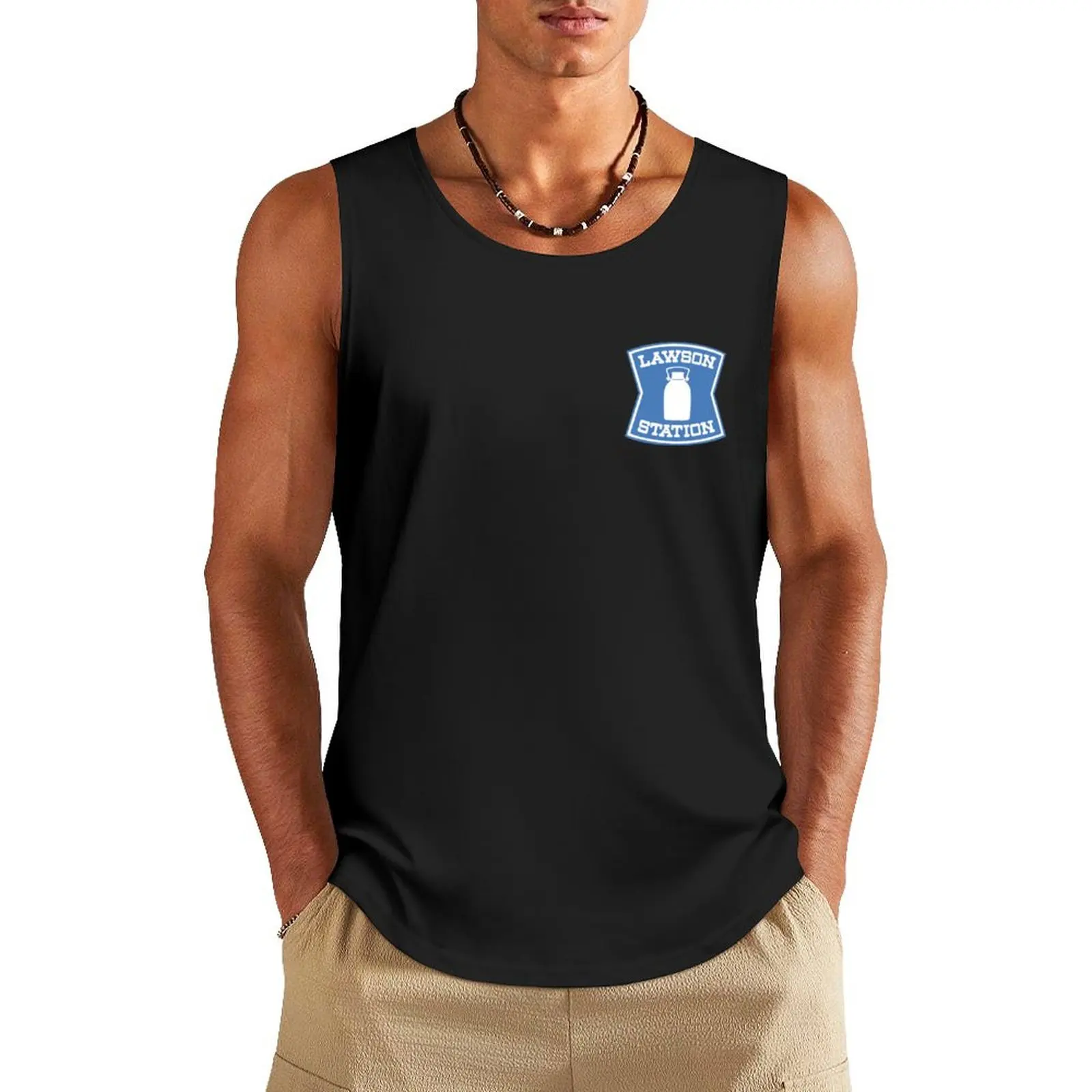 Lawson Station Tank Top Men's gym summer clothes Bodybuilding shirt t-shirt Men's