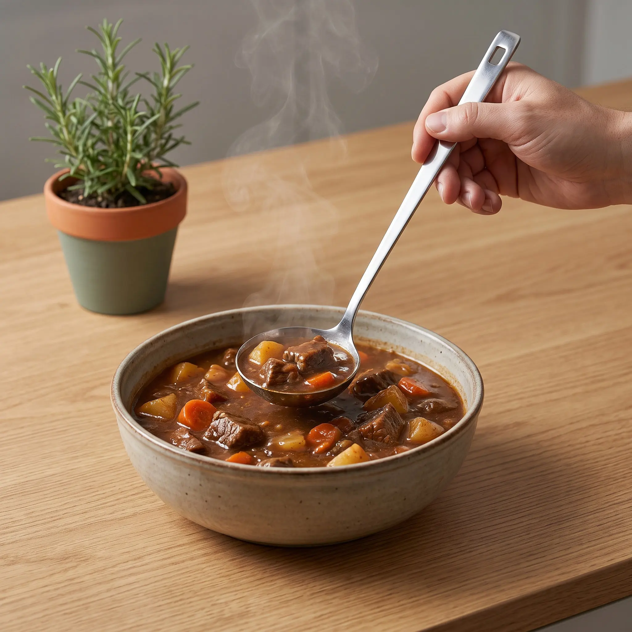1Pack Stainless Steel Flat Bottom Ladle Thick Heavy 18 10 Sauce Soup Gravy Serving Easy Hanging Soup Ladle Sauce Spoon