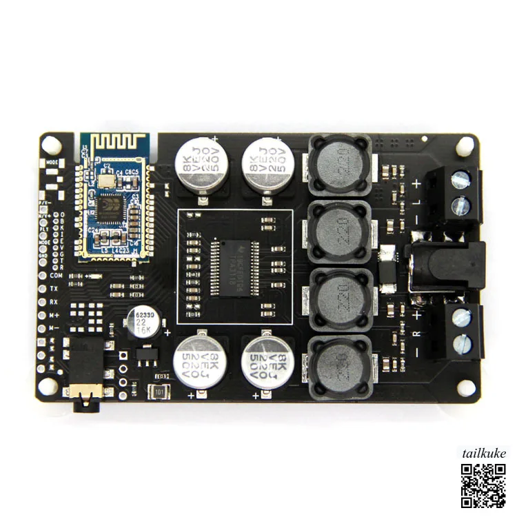 Bluetooth 5.2 Amplifier Board 2x30W/20W Key Switch Password Prompt Sound Switch EQ Serial Port Change Name Password