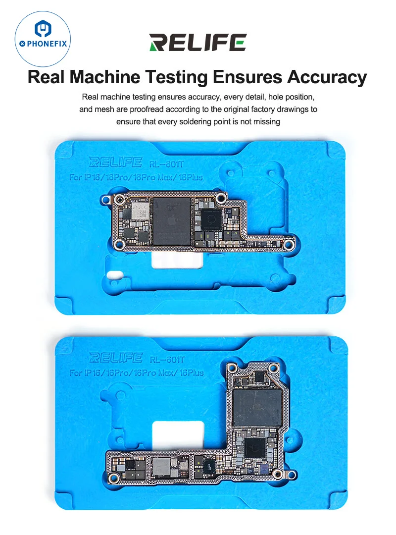 Relife RL-601T camada intermediária estanho plantio bga reballing plataforma estênceis para iphone X-16 pro max placa-mãe desoldering reparação