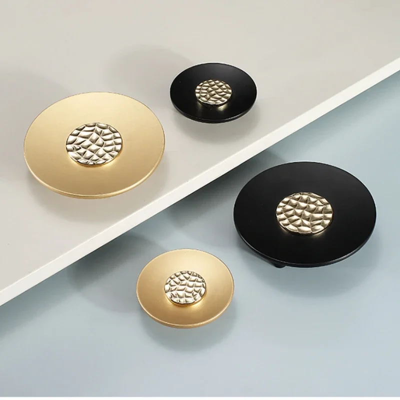 European Circular Zinc Alloy Handle Upper Cabinet Door Handle Drawer Cabinet Wardrobe Door Round Shaped Knobs Bedroom Decoration