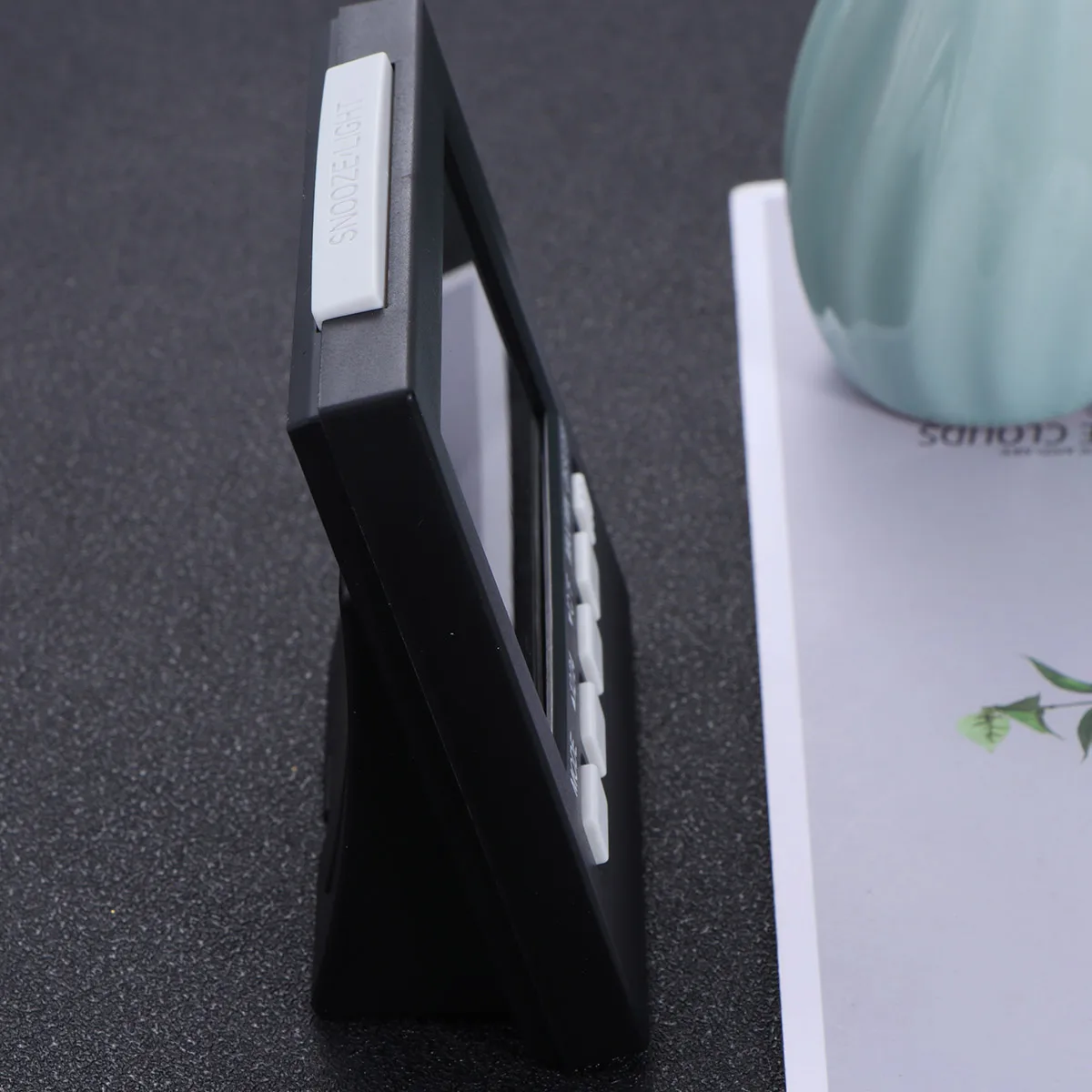 

Portable Black LED Digital Alarm Clock Desk Clock Temperature Humidity Calendar Weather Indoor Office Bedroom